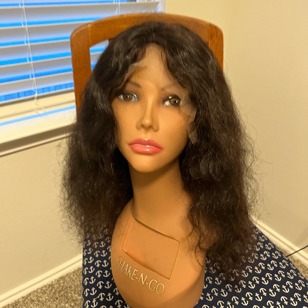 16” wavy lace front wig with silk top closure